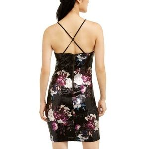 BCX Women’s Black Sequined Floral Dress